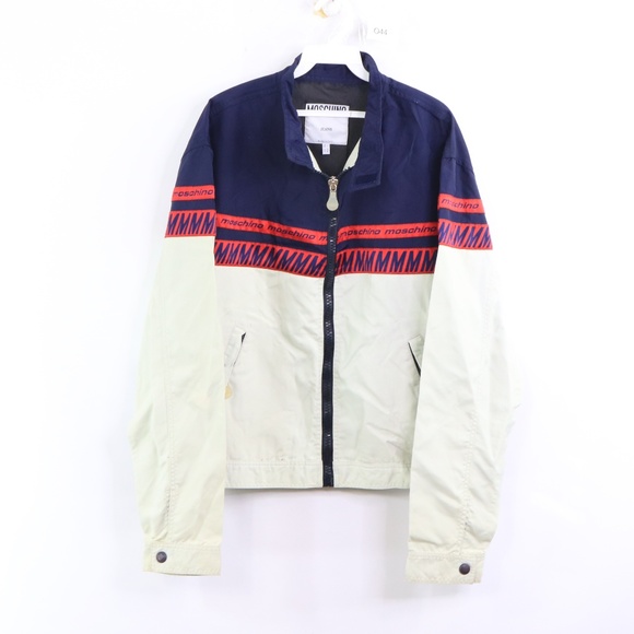 Vintage Moschino Spell Out Moto Bomber Jacket 40